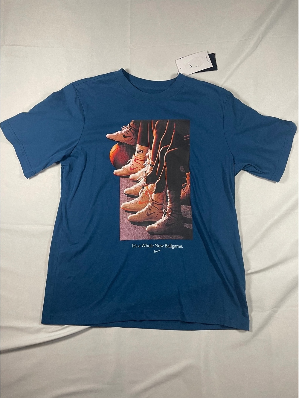 Nike Womens Loose Fit Dri-FIT Basketball T-Shirt Blue Small NWT